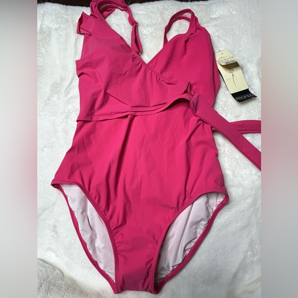 Profile by Gottex Rose Tutti Frutti 1 PC Surplice Style Swimsuit SIZE 10 NWT - Picture 2 of 3